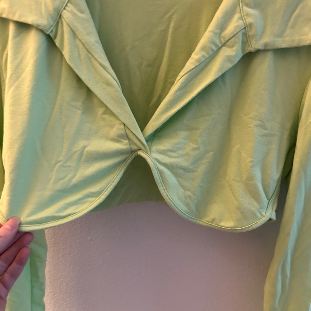 Naked Wardrobe Lime Long Sleeve Criss Cross Crop Top Size XL - Picture 3 of 5